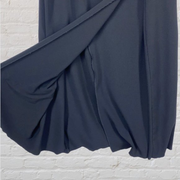 CHEROY -- Cocktail Dress with Side Slit, Black Knee Length, Gathered Waist - Picture 7 of 13